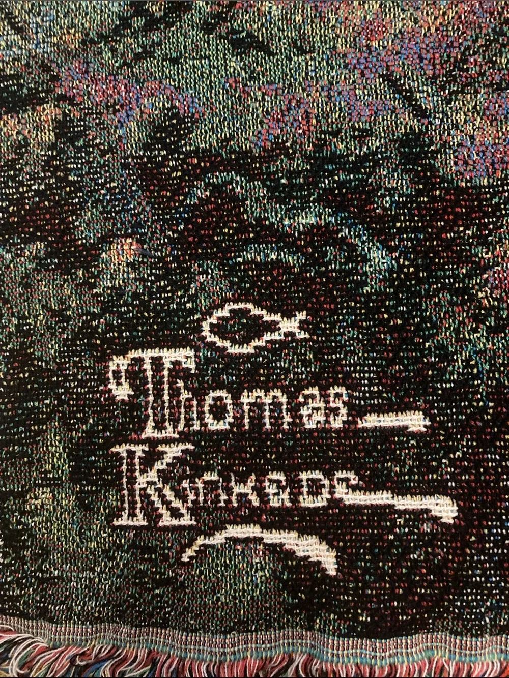 Thomas Kinkade Meadowwood Cottage tapestry throw 50x60 NWT made in the USA